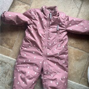 NWOT toddler Pink Snowsuit with White Dots